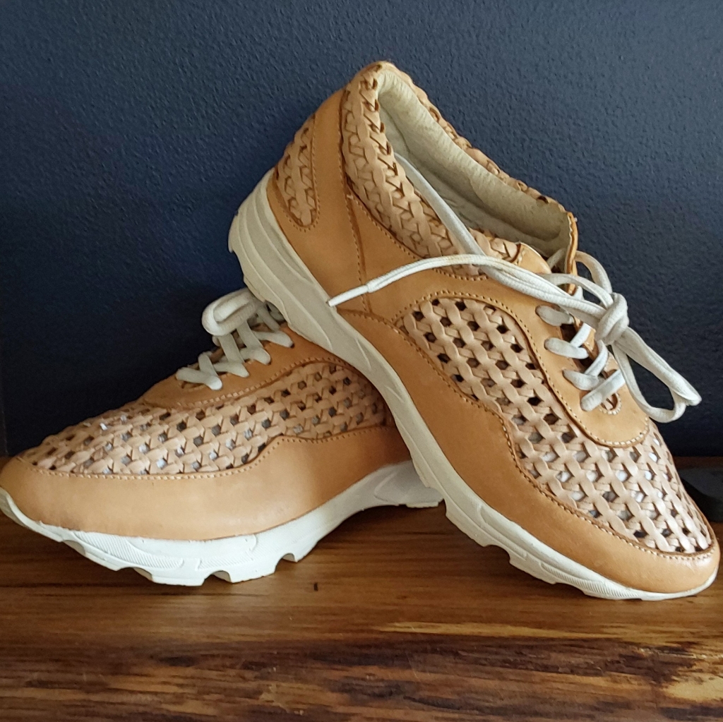 Leather Natural Jeffrey Campbell Woven Shoe 8